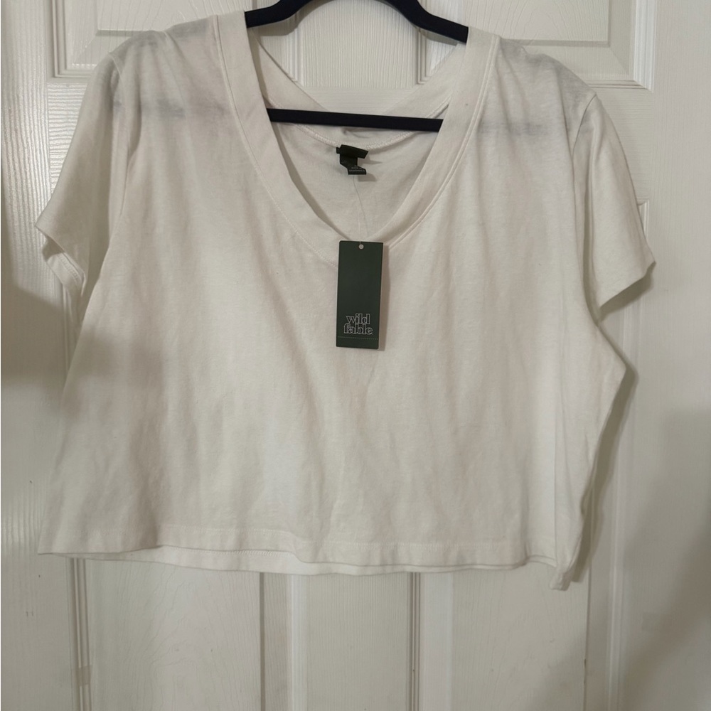 Wild Fable Classic White Crop Top